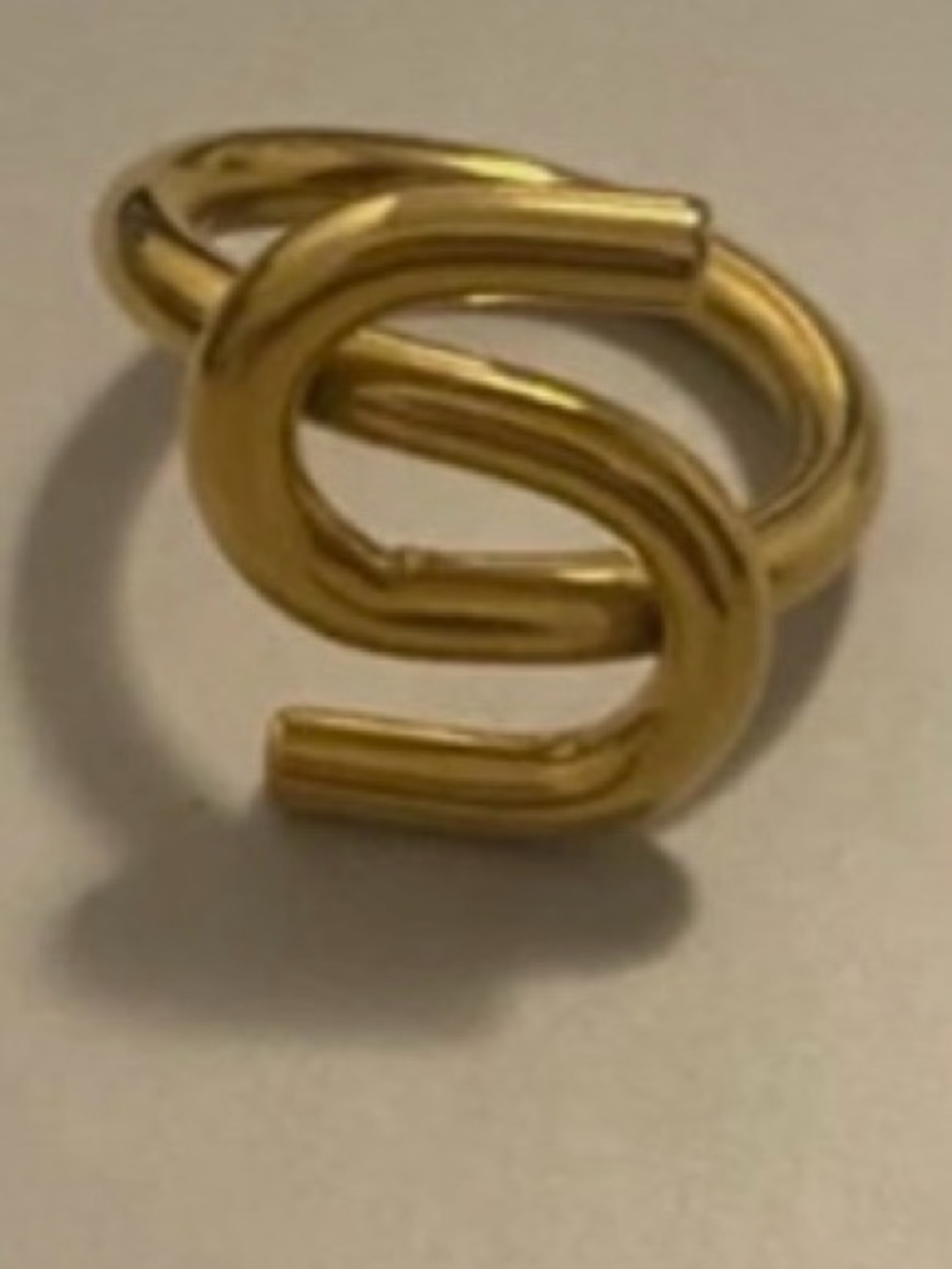 Gold S-Shaped Statement Ring - Women Jewelry